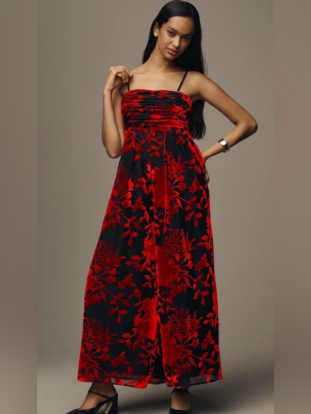 Anthropologie The Mabel Velvet Wide-Leg Jumpsuit by Hutch